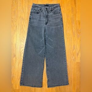 Good American Good Waist Palazzo Crop Jeans Size 2/26 Black Wide Leg